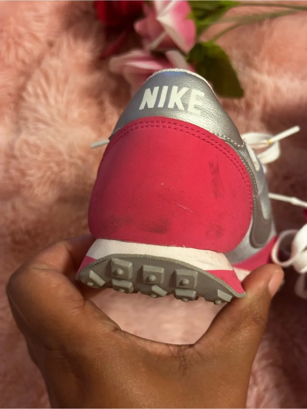 Nike Women’s Runner Sneakers in Pink, Gray and White